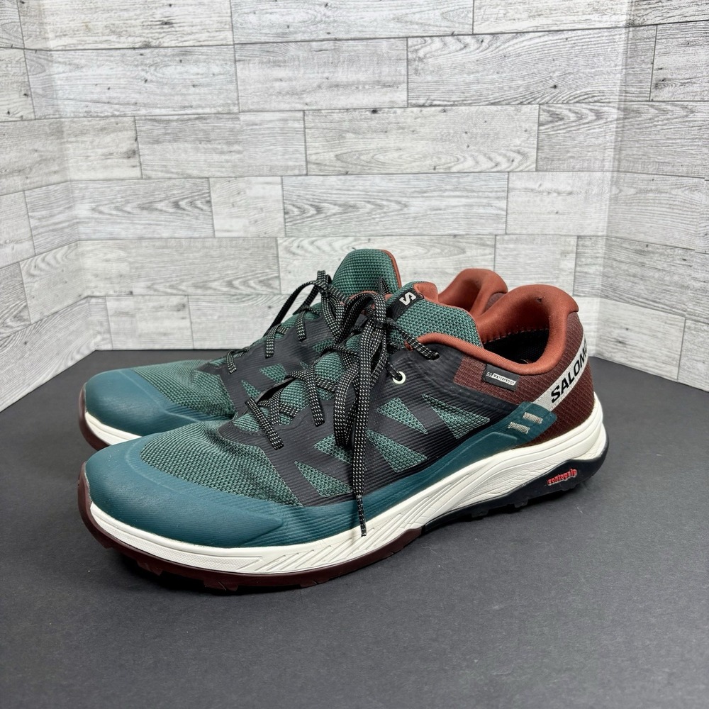 Salomon Outrise GTX Gore-Tex Hiking Sneakers Men's 13 Green Lace Up Low Top